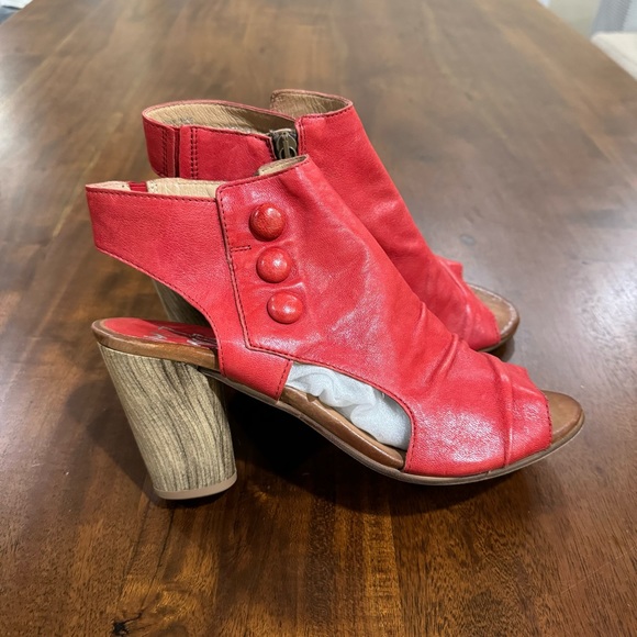 Miz Mooz Bella Leather Peep-Toe Heeled Sandals Size EU 42 - Picture 2 of 9